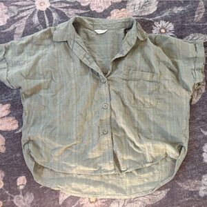 Aeropostale Olive Textured Shirt
